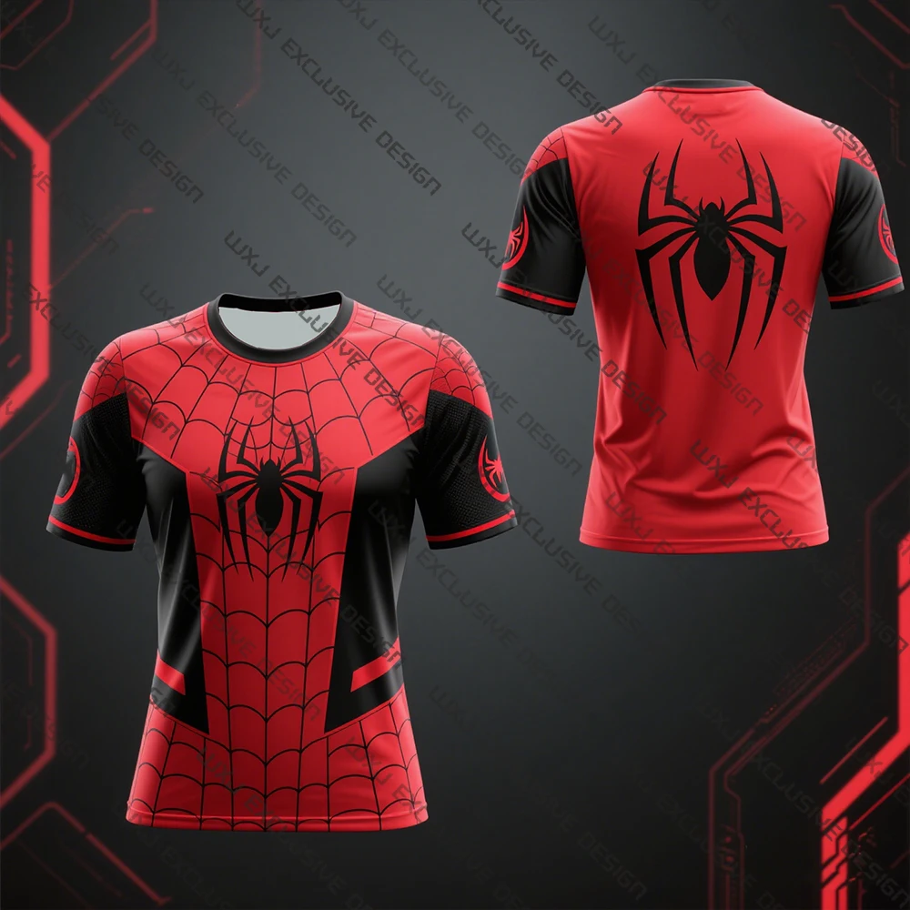 

Spider Man IP Teenage Fashion T-shirt Personalized Football Uniform Short Sleeve Breathable Cool Summer Combat Garment Pattern