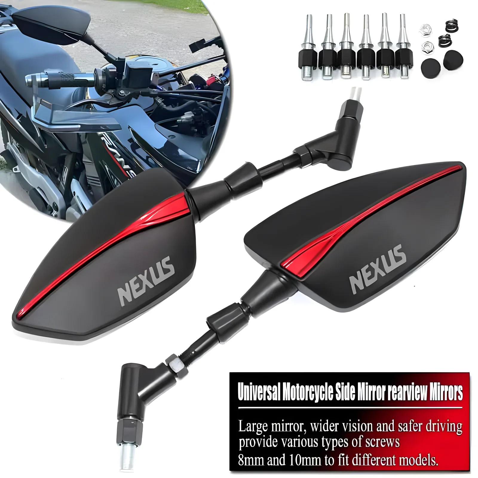 

Fit For GILERA Nexus 125 250 300 500 E3 GP800 GP850 Motorcycle Side Rear View Rearview Mirrors