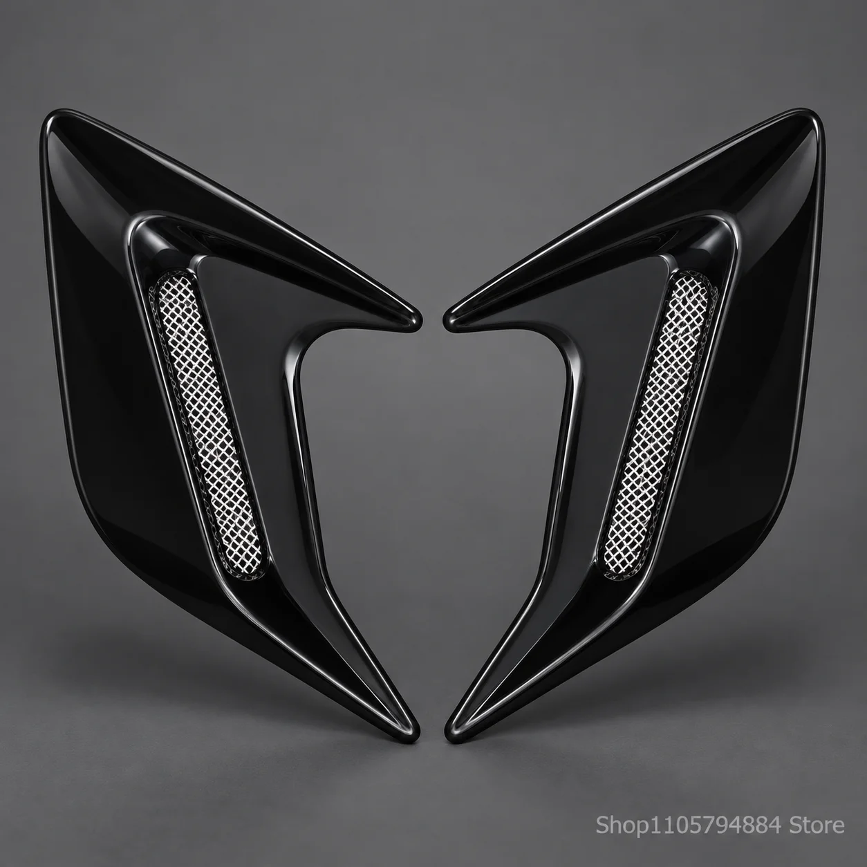 2PCS 3D Car Side Vent Sticker, Shark Gill Air Flow Fender Intake Decal - For Mercedes BMW Audi Volvo