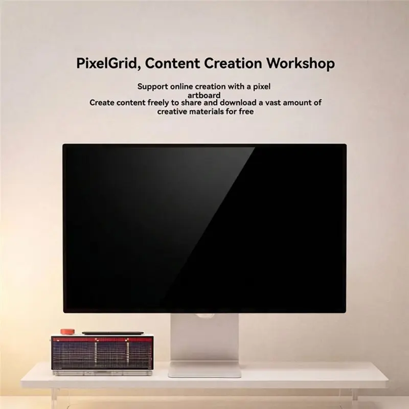 ABAE-Full Color Pixel Display Clock TC002 Smart Pixel Desk Clock Weather Forecast Function Scientific Time Management