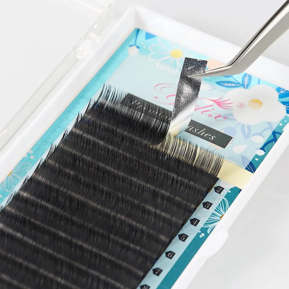 Yelix Matte Silky Eyelash Extensions Natural Soft False Lashes Non Sticky No Kink No Residue Stable Curl Professional Easy Pick