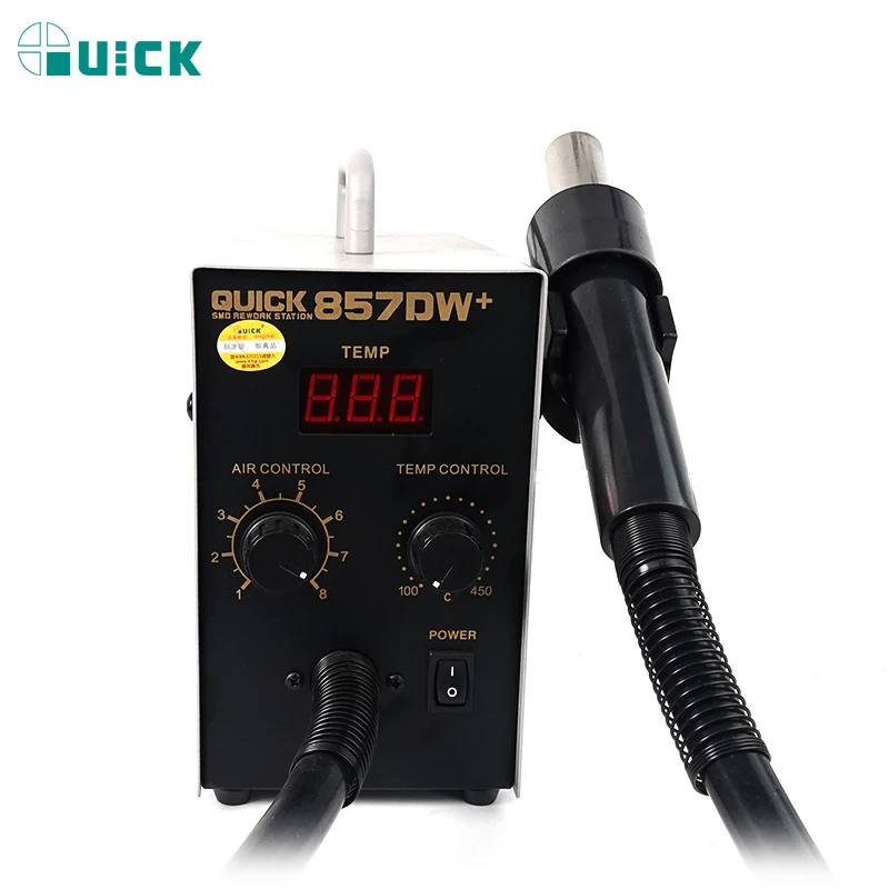 QUICK 857DW + интеллектуальная станция для распайки горячим воздухом с двойным выхрением тока для SMD PCB BGA, сварочная станция, ремонт, инструменты для распайки
