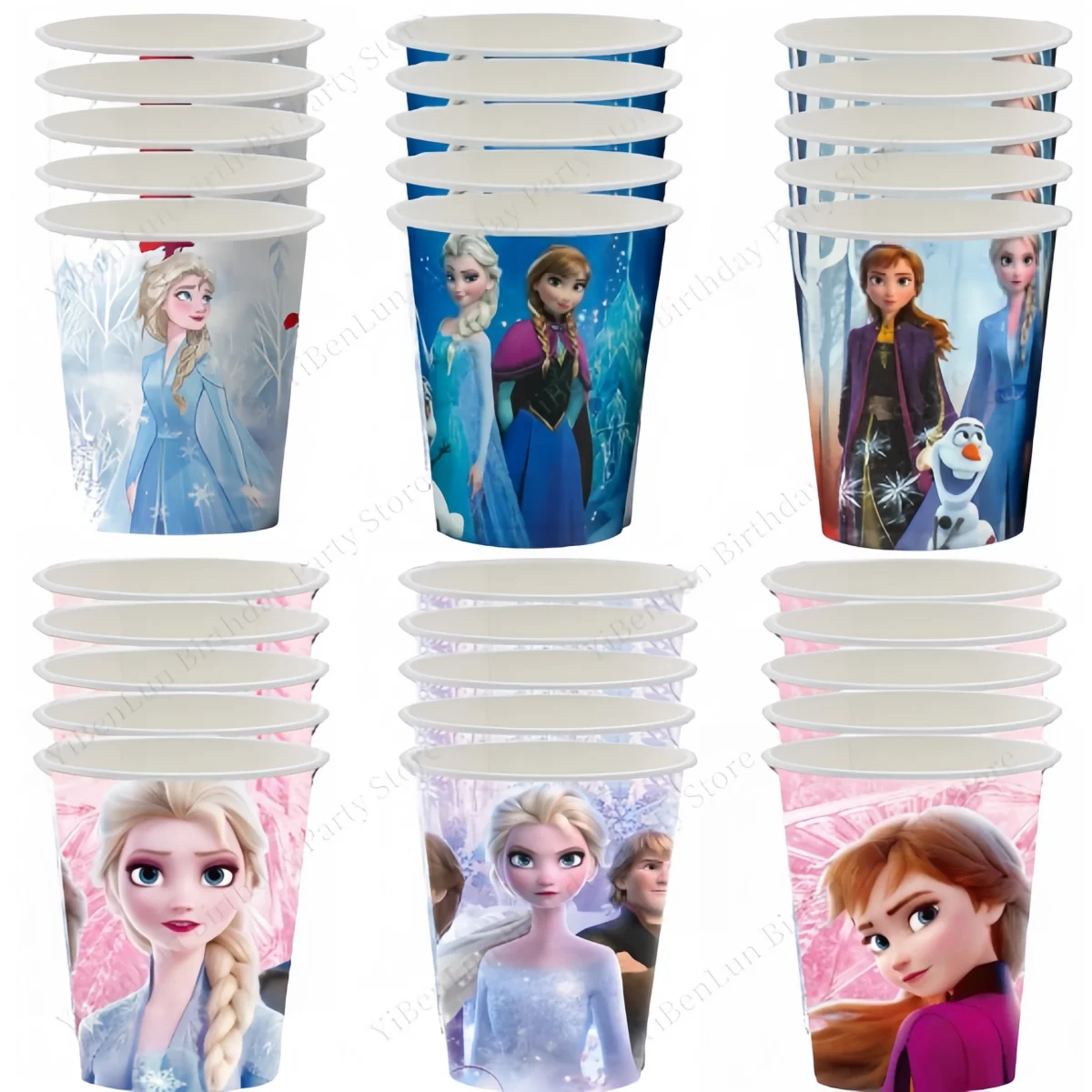

Disney Frozen Party Cups Birthday Decor Disposable Tableware Anna Elsa Princess Paper Cup Baby Shower Girl Favors Party Supplies