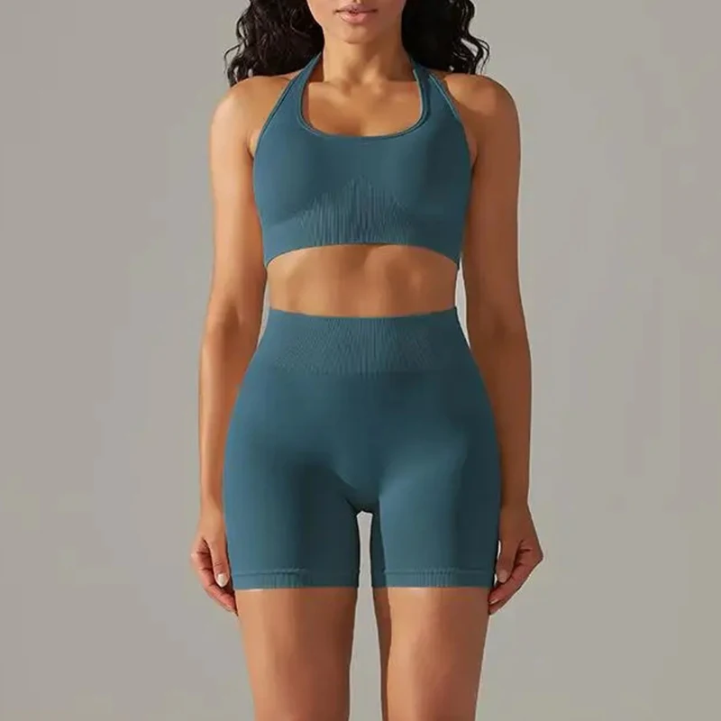 

Women Sports Suits Gym Yoga Sets Fitness Exercise Shorts Sportswear Hips Push Up Sports Clothes Bra Clothing Activewear