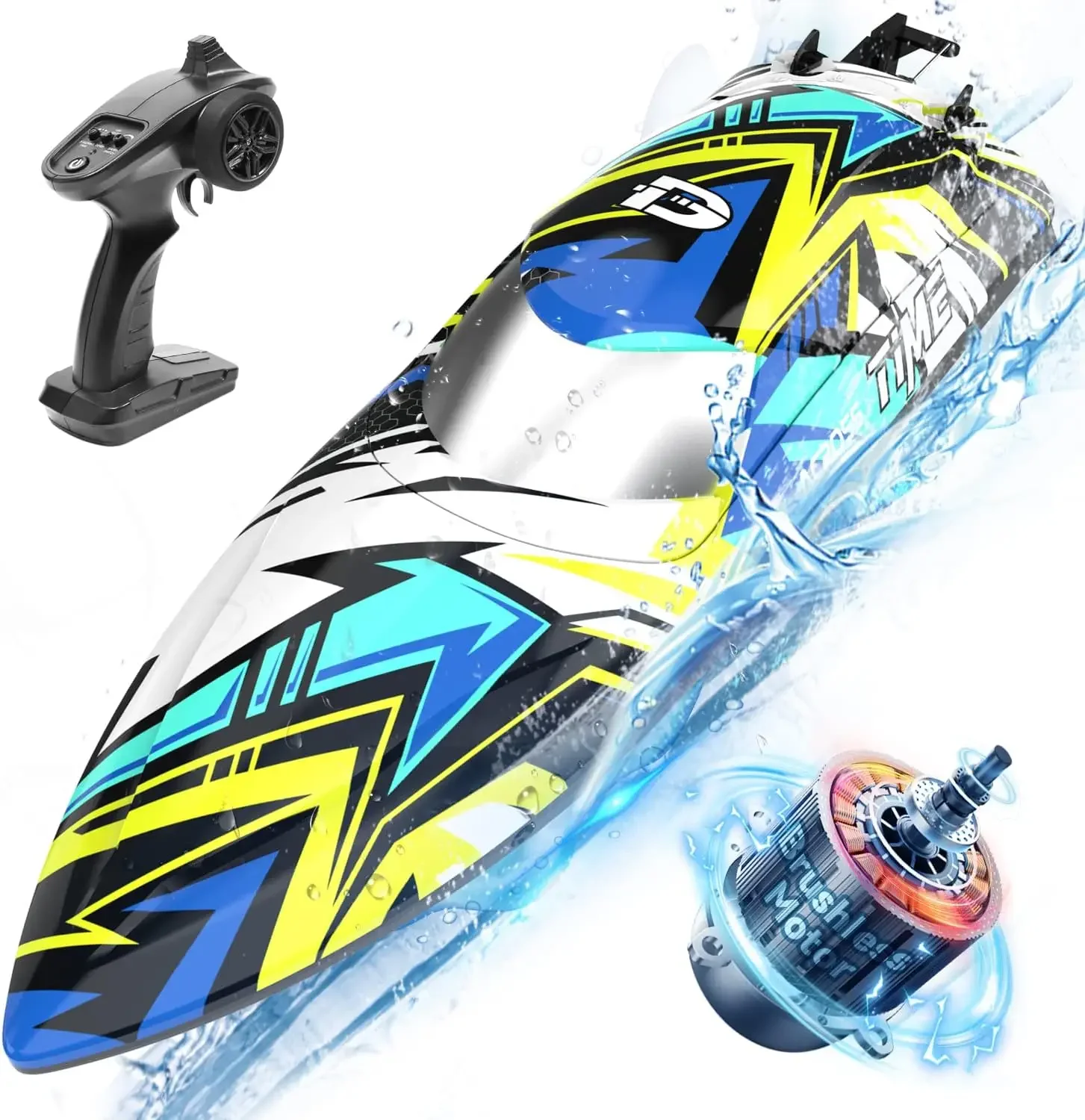 Remote Control Boat, 30+ mph Racing RC Boat, Full Proportional 2.4Ghz Speed Boat,Selfrighting Fast Boat with LED