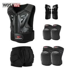 WOSAWE Black Youth Children Full Body Protect Armor Kids Motocross Off Road MTB DH MX Armour Jacket Vest Chest Spine Protection