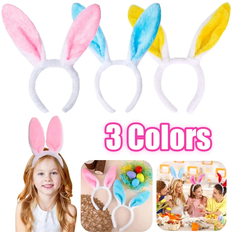 Easter Bunny Ears Headband Plush Rabbit Ears Bunny Girl Cosplay Costume Easter Decoration Bunny Headwear Hair Accessories