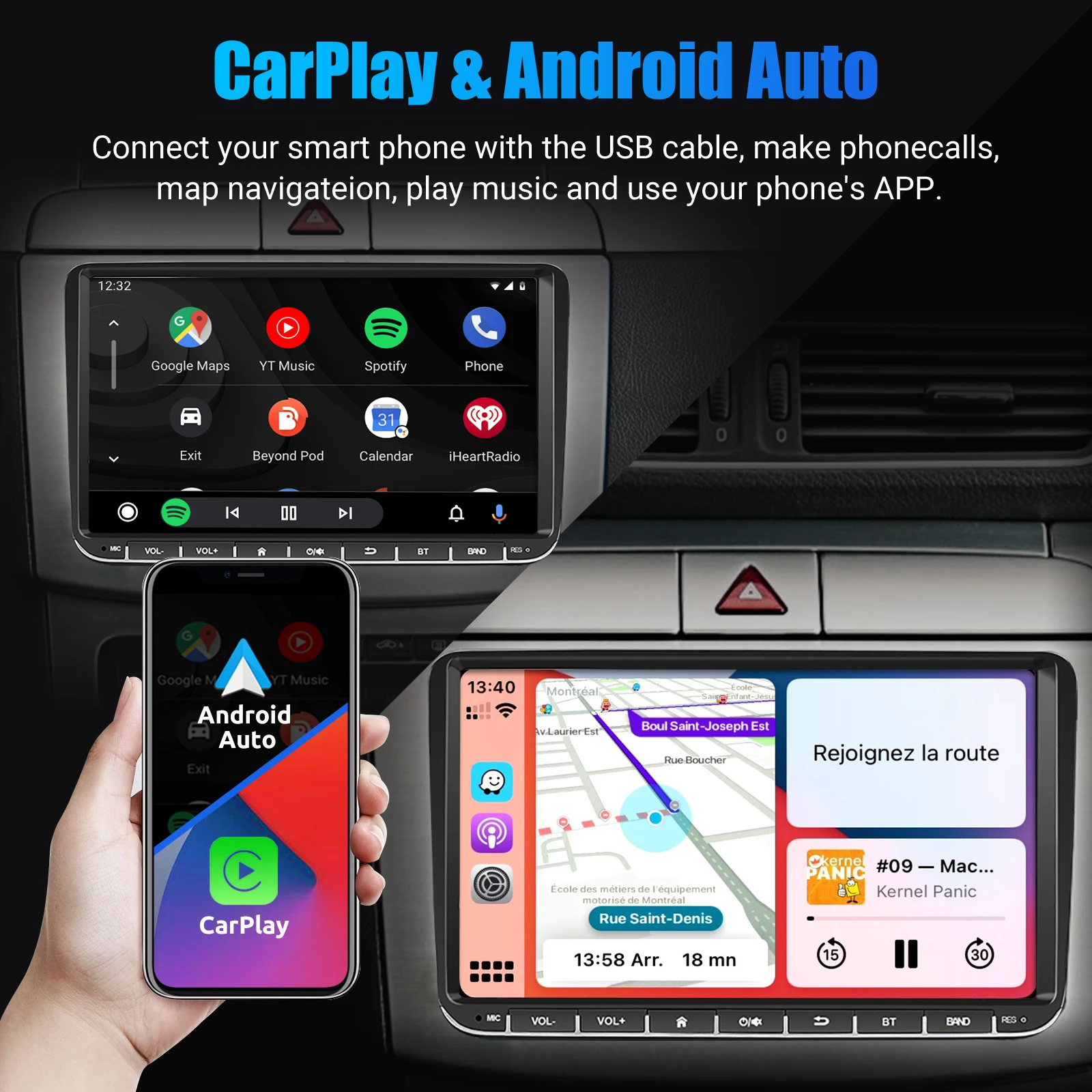 راديو سيارة ESSGOO مقاس 9 بوصات Carplay لسيارة Volkswagen Golf 5 6 Passat Polo Jetta Android Auto Autoradio أنظمة ذكية للسيارة الوسائط المتعددة #3