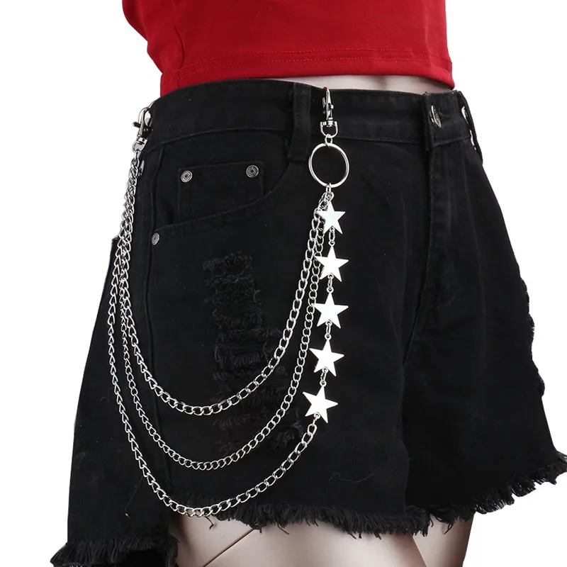 Stars Waist Chain Belt Chain Female Cool Ins Wind Pants Chain Accessories Trendy Hip Hop WaistChain Punk