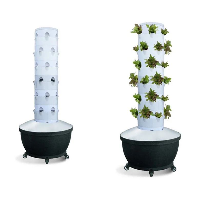 Vertical Aeroponic and Hydroponics System  Round Planting Tower Family Farm Indoor Greenhouse  aeroponic tower garden system