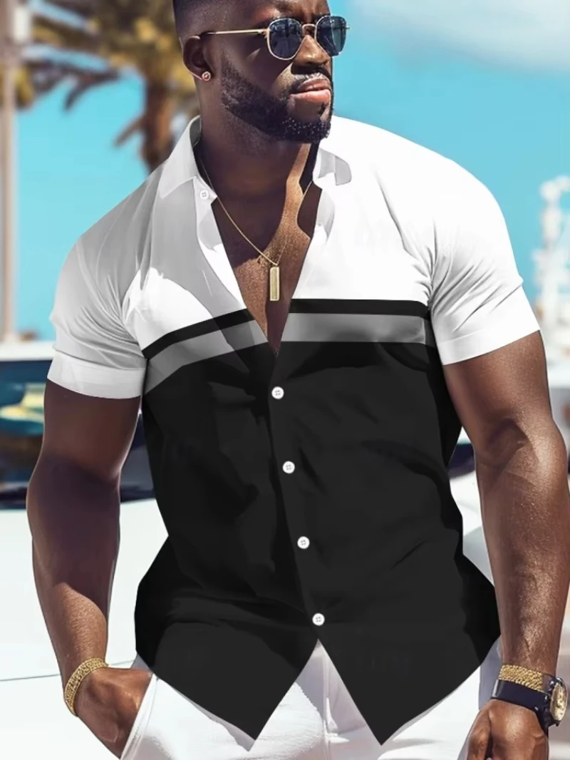 

Men's Shirt Outdoor Streetwear Summer Fashion Men's Fashionable Short-sleeved Shirt Hawaiian Style Seaside Vacation Men's Tops