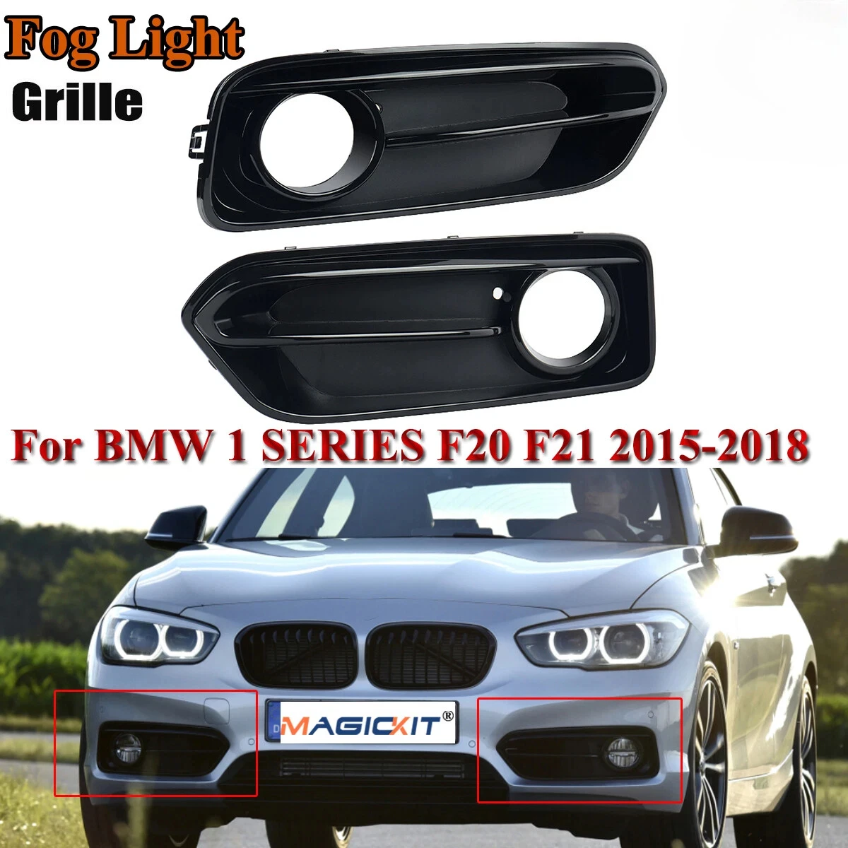 

51117371667 51117371668 Car Front Bumper Fog Light Grille Cover For BMW 1 Series F20 F21 LCI Sport 2014 - 2019