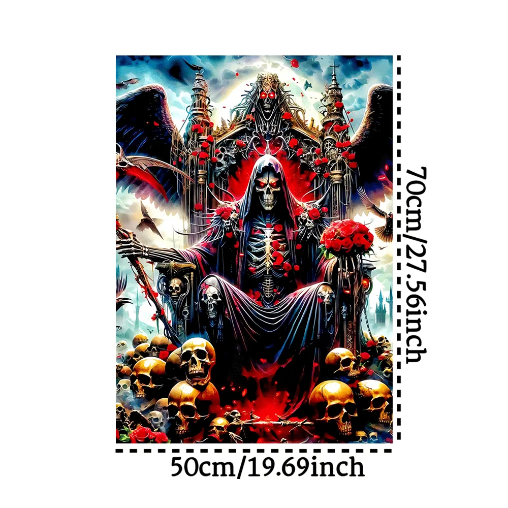 Gothic Grim Reaper Skull Scene Jigsaw Puzzle Adult Dark Art Intellectual Game Home Leisure Decompression Puzzle Toy for Horror F