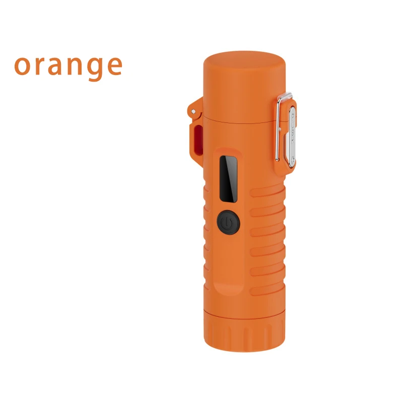 Multi functional and exquisite outdoor lighter flashlight with retractable rotating hose, sealed and waterproof charging