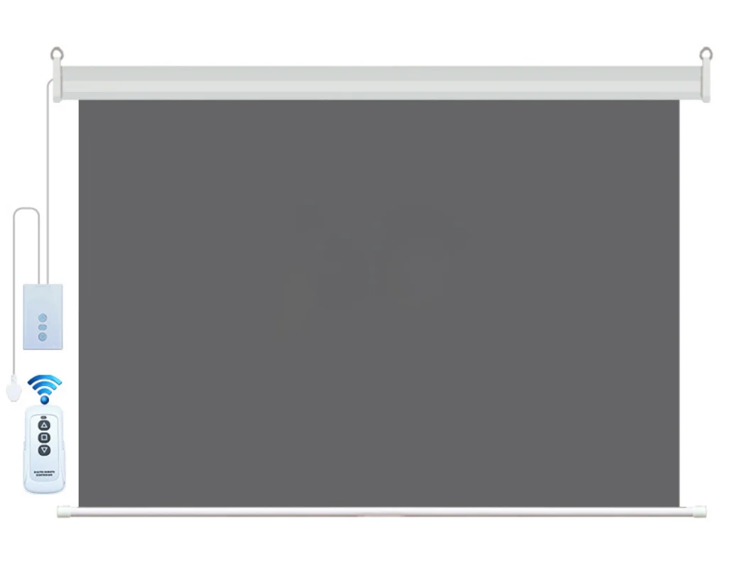 

Y-60" Matte Grey Fabric Fiber Glass Projector Screen 3D 4K Support HD Projection Screens Motorized Wall-hanging Screen