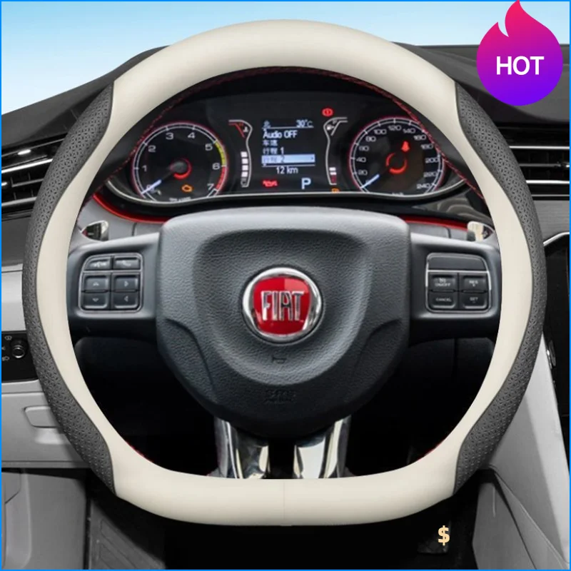 

Leather Car Steering Wheel Cover for Fiat Cronos Grand Siena Talento Linea 2015- 2019 2020 2021 2022 2023 2024 Auto Accessories