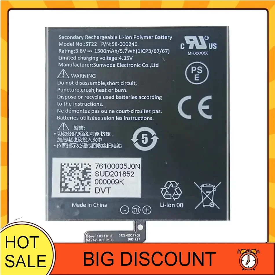 

Для Amazon Kindle Paperwhite 4 2018 ST22 1500 мАч аккумулятор для планшета