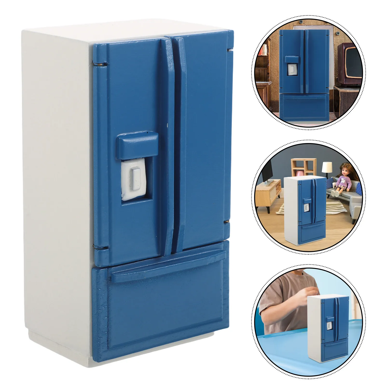 

Fridge Toys Dollhouse Fruit Basket Mini Miniature Kitchen Accessories Model Fridges Food Cabinet