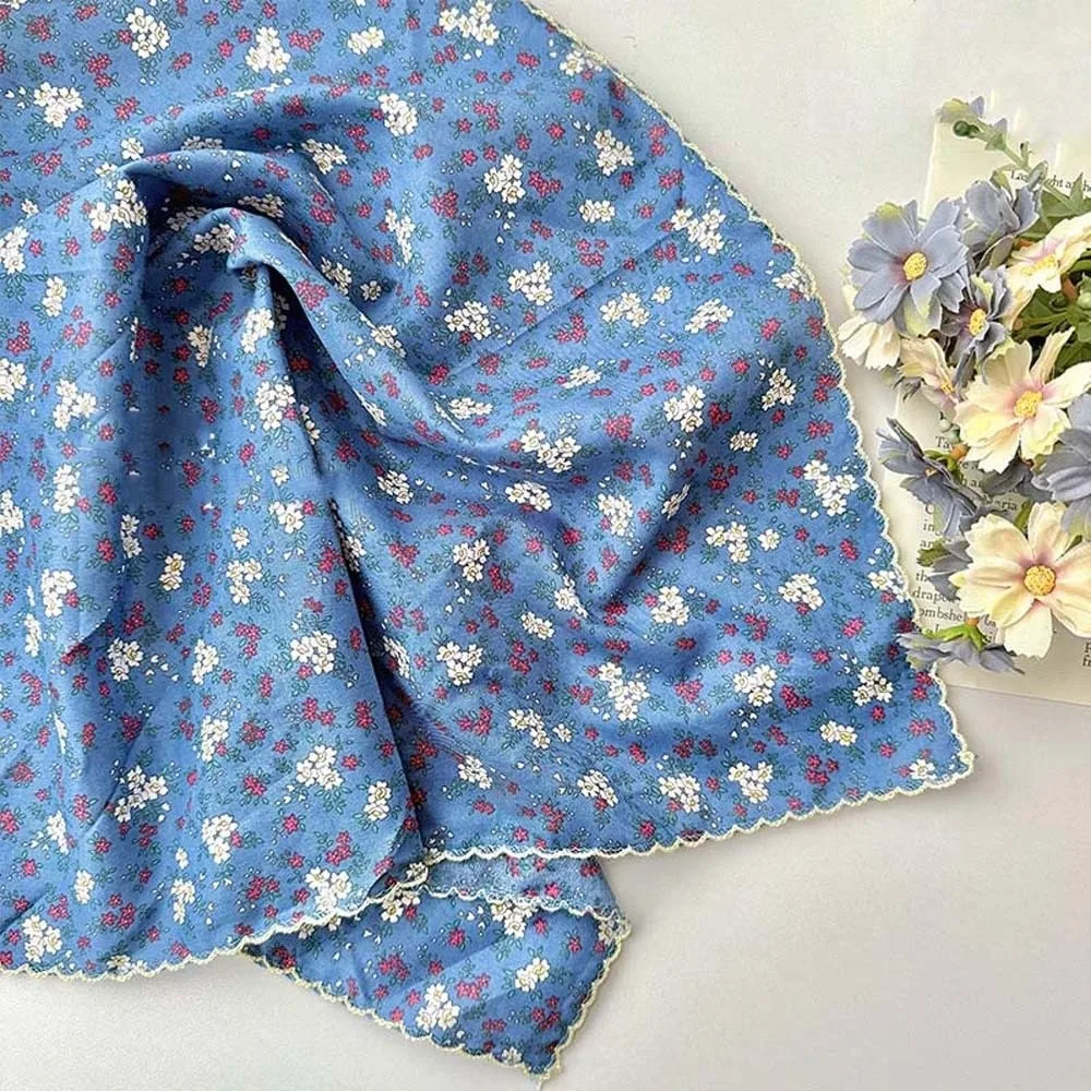 

Breathable Small Square Scarf Sunshade Sweet Floral Patterned Headscarf Headband Hair Band Square Handkerchief Vacation