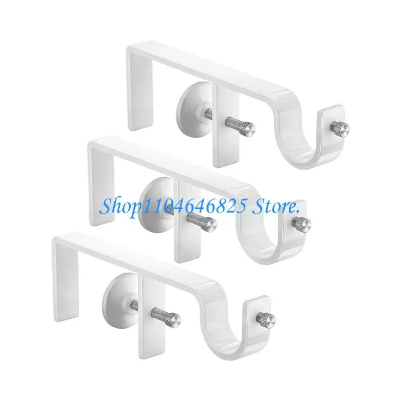 Clamp Fit Curtain Rod Support 3 Pack for Bedroom Living Room Use