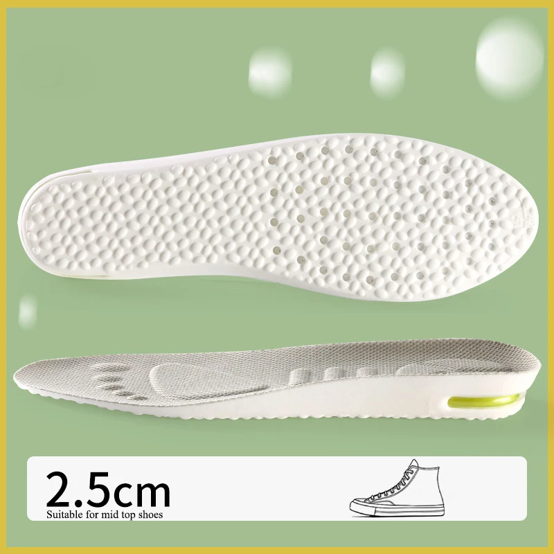 Plantillas para aumentar la altura de los pies para hombres y mujeres, almohadillas para zapatos, amortiguación de aire, fascitis Plantar, cómodas, deportivas, 1 par