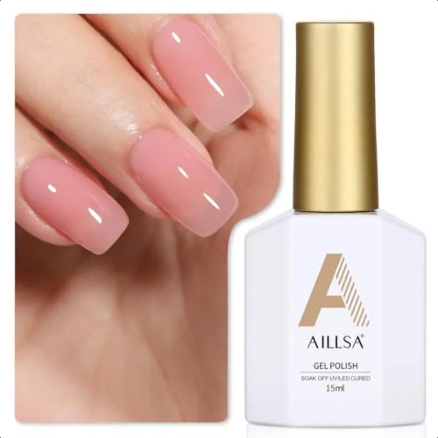 

Gel Nail Polish Nude Pink Gel Polish Sheer Neutral Color Jelly Gels Nail Polish Natural Translucent Soak Off U V Nails for Nail