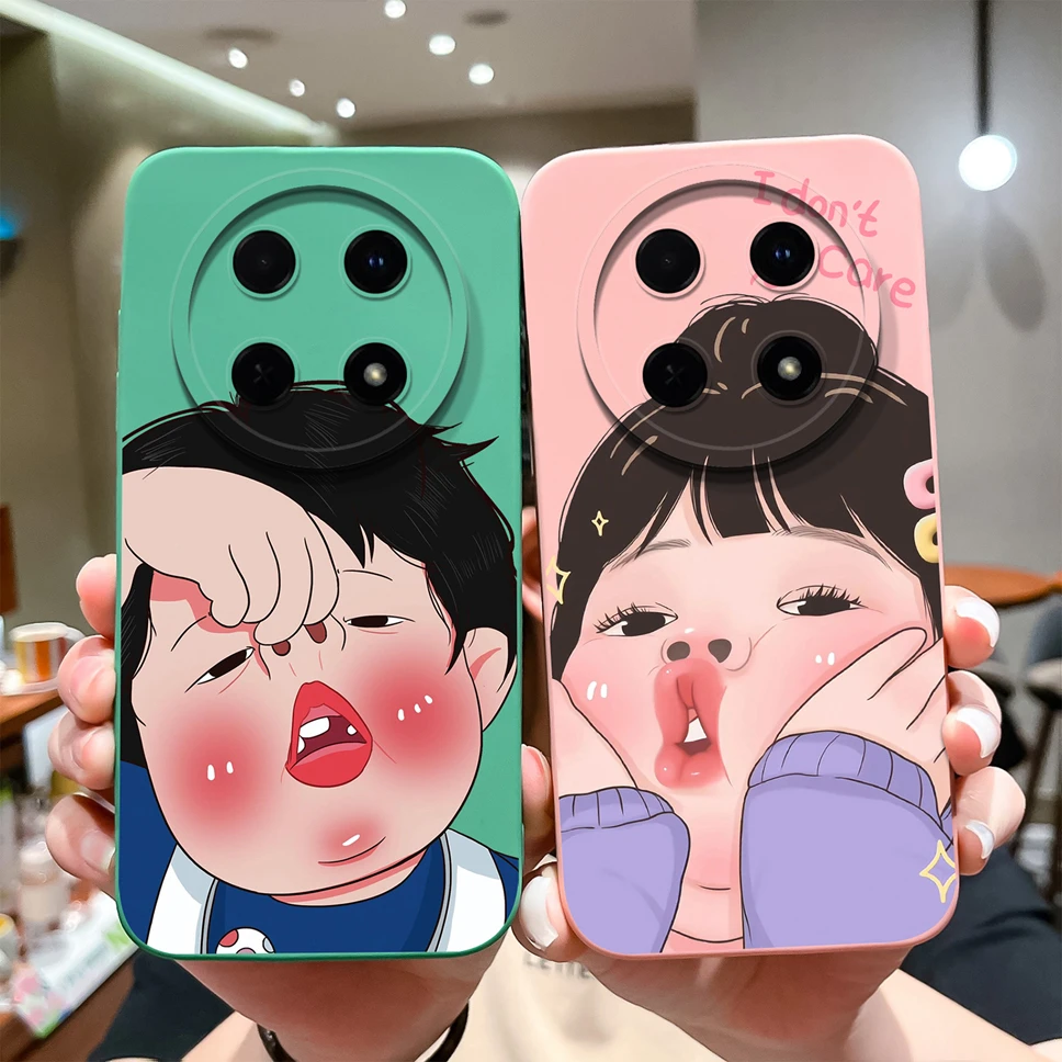 For Huawei Nova 12i Phone Case Cute Chubby Girl Boy Soft Liquid Silicone Shockproof Back Covers For Huawei Nova12i Fundas Coque
