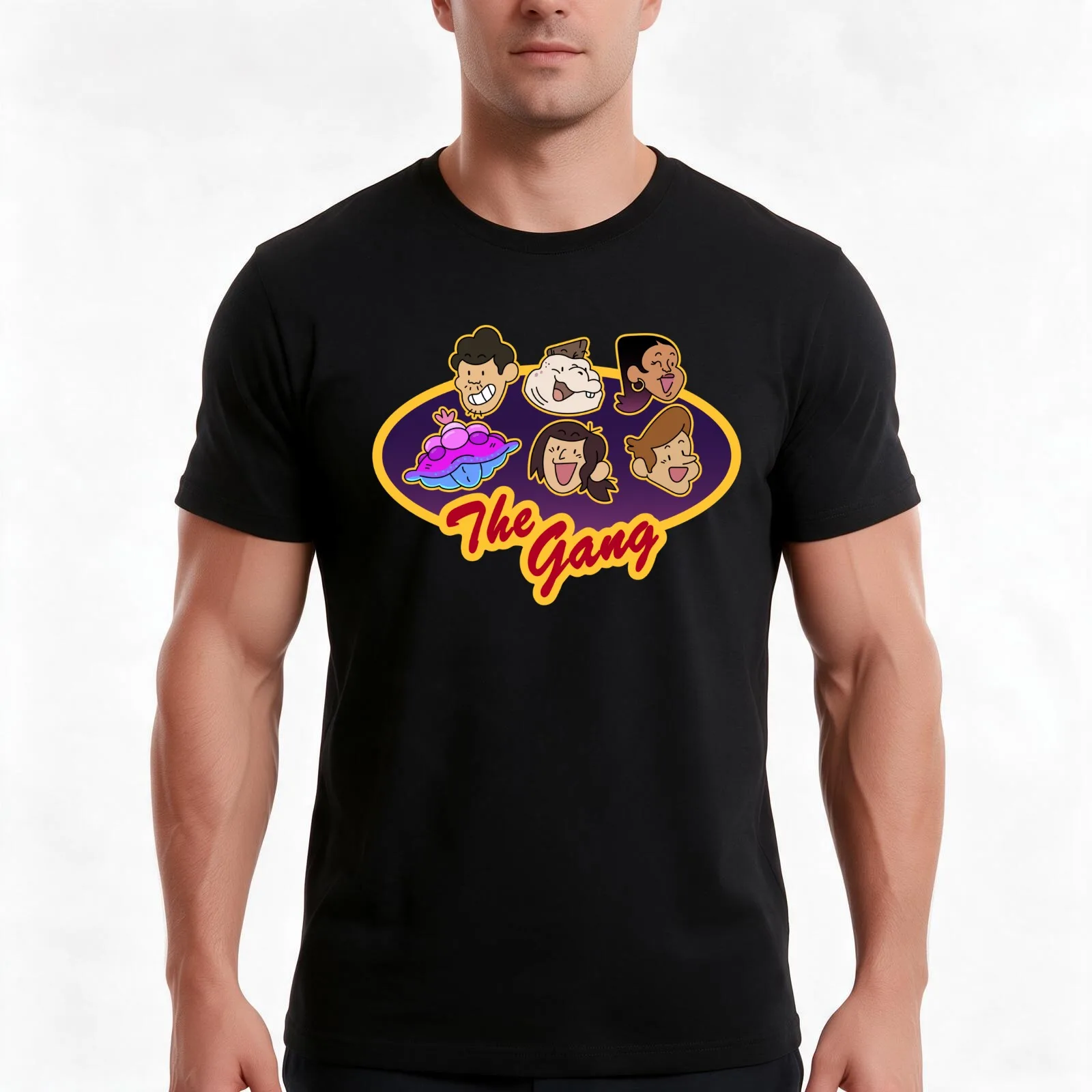 Inside Job - The Gang T-Shirt, Summer Casual Cotton Tee, Oversized Streetwear Tops, Vintage Graphic Print, Unisex Men Women