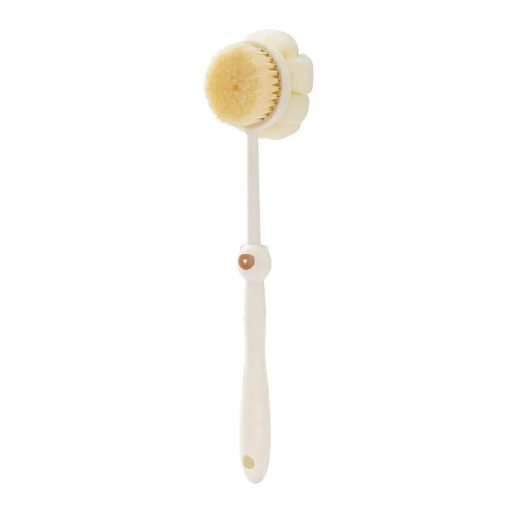 Two Sided Shower Body Brush Silicone Long Handle Bathroom Wash Brush Bathing Massage Back Body Exfoliating Brush Bath Supplies