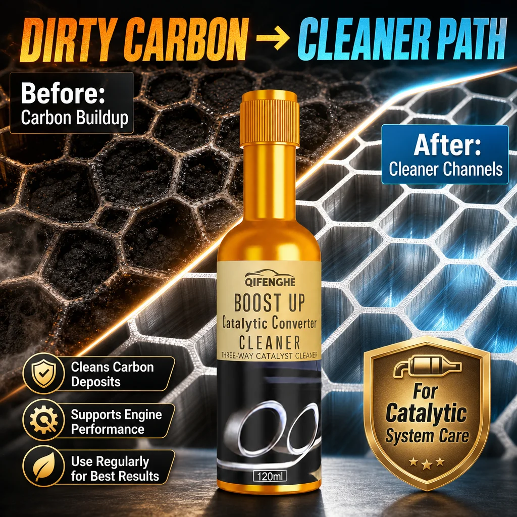 Catalytic Converter Cleaner 120ml Three Way Catalyst Fuel Additive Exhaust Carbon Deposit Remover Restore Efficiency Performance