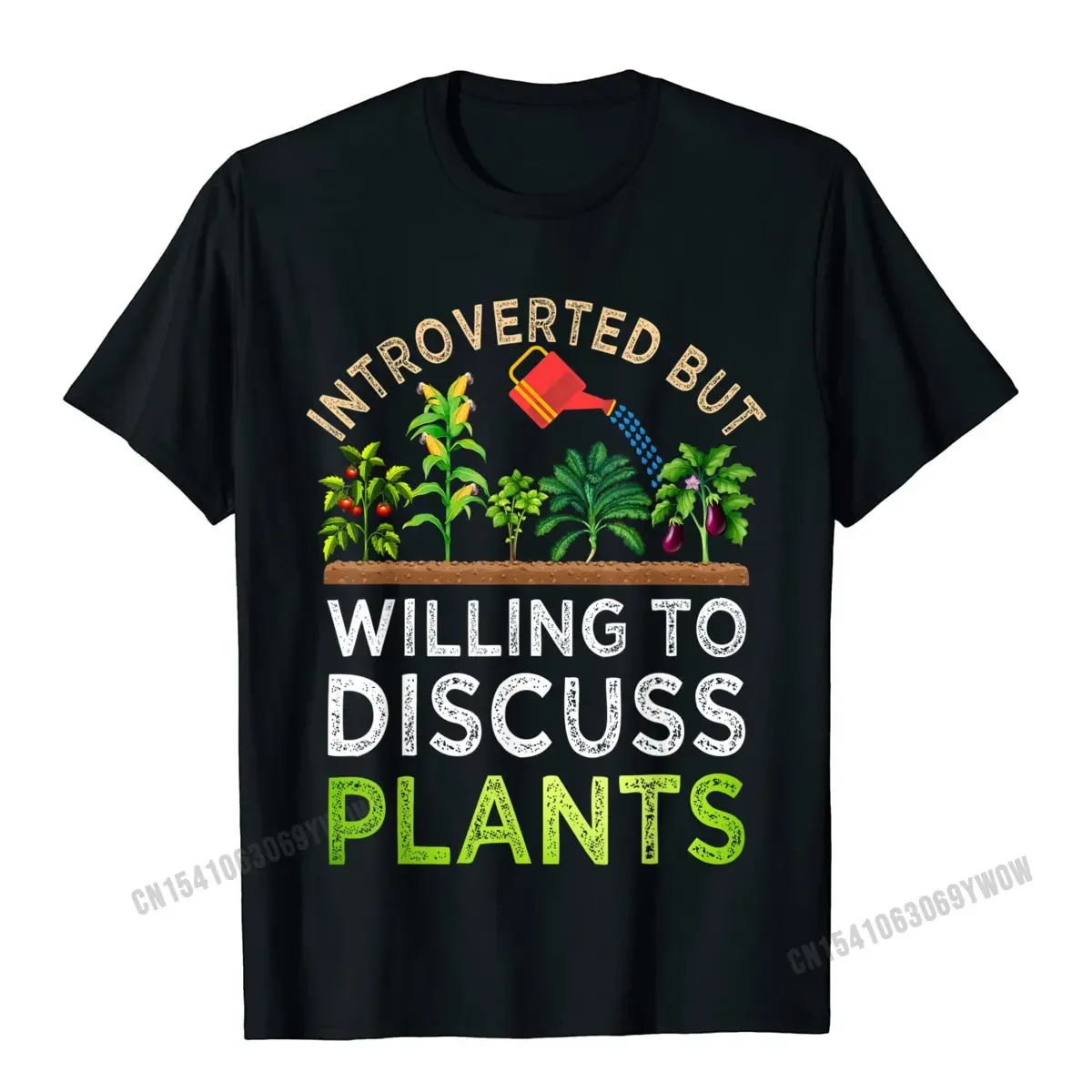 Introverted But Willing To Discuss Plants Funny Gardening T-Shirt Camisas Men Tops Shirt For Men T Shirt Retro