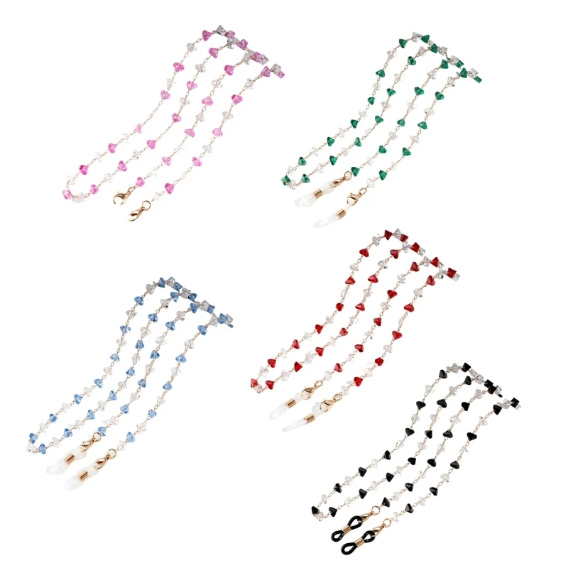 652B Crystal Eyewear Chain Glasses Nonslip Strap Eyeglasses Retainer Lanyard for Adult Women Men Fashion Eyewear Accessory