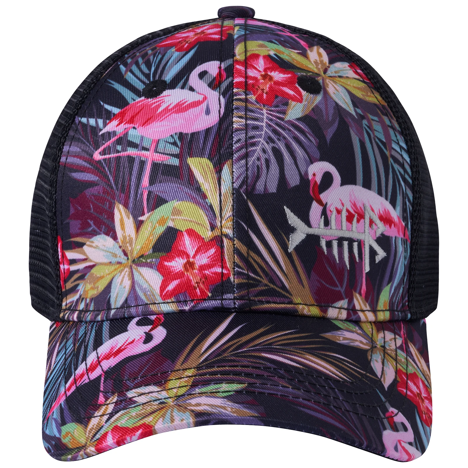 Bassdash Altimate Fishing Golf Hat Mesh Back For Men Women Adjustable Baseball Trucker Peaked Cap Flamingo Camouflage Print