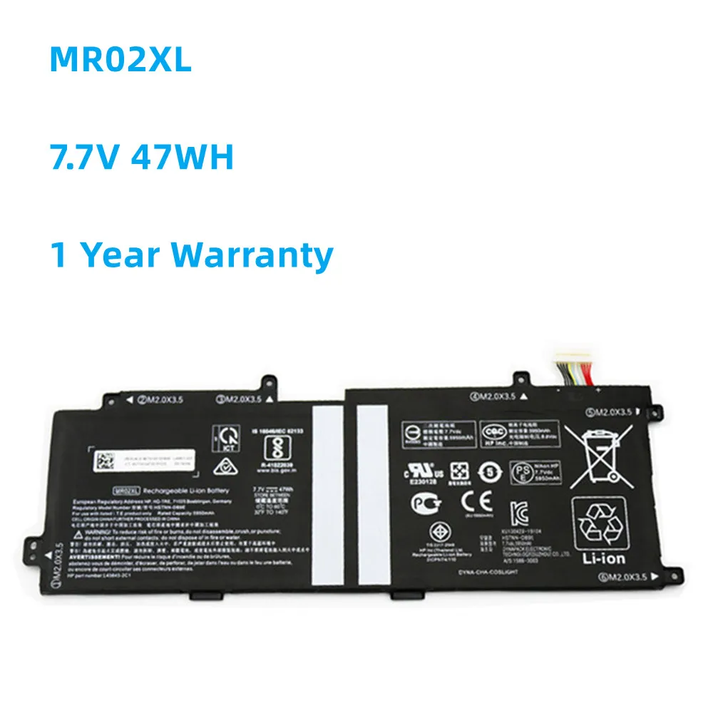 

MR02XL MC02XL HSTNN-DB9E 7.7V 47WH Laptop Battery For HP Elite X2 G4 Tablet L45645-271 L45645-2C1 L46601-005 TPN-DB0G