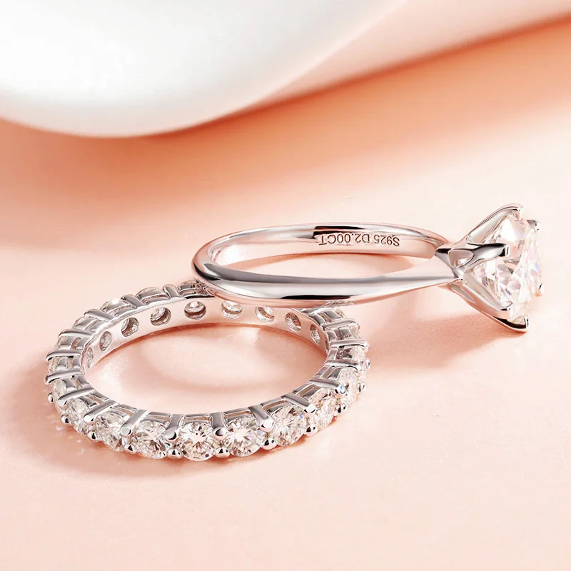 Smyoe-Bagues de proposition en moissanite CTTW D pour femme, 3.1 argent regardé 4.1, bijoux de fête de luxe, Rotterdam, vente en gros, document, 100%-925