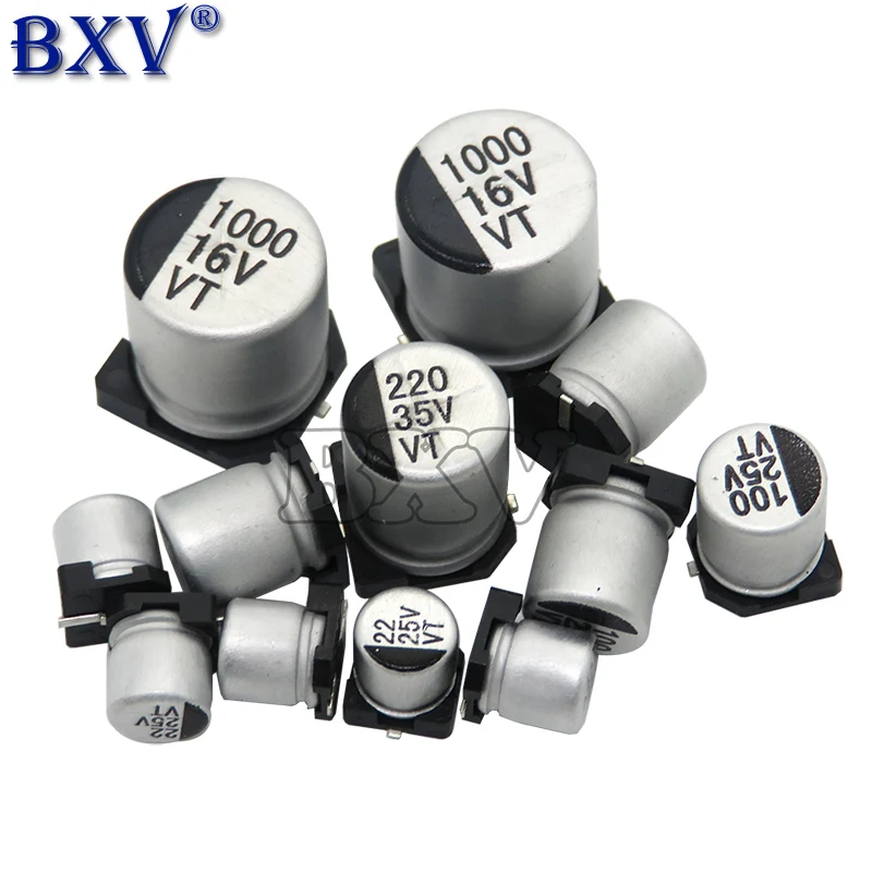 10PCS SMD Electrolytic Capacitor Aluminum 6.3V 10V 16V 25V 35V 50V 1UF 2.2UF 4.7UF 10UF 47UF 100UF 220UF 330UF 470UF 680UF