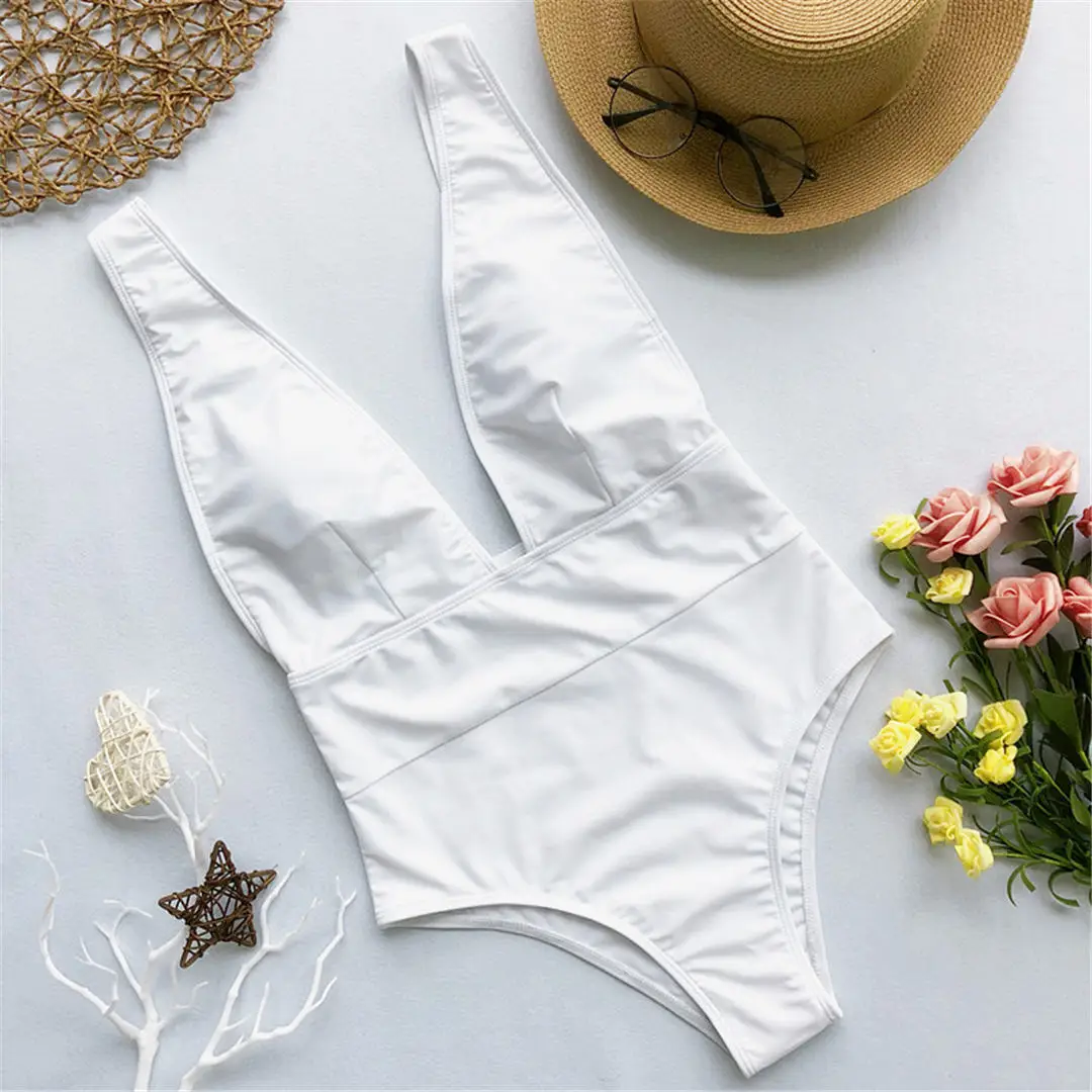 Neuer, verführerischer, tief ausgeschnittener Monokini-Badeanzug mit offenem Rücken, hohem Beinausschnitt, für Damen, einteiliger Badeanzug, gepolsterter Badeanzug, Badebekleidung für Damen, Modell V1035. – Detail 25