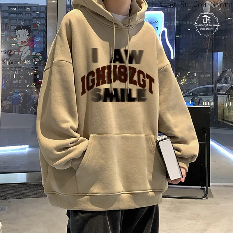 

Men's and Women's Spring Loose Letter Print Hoodie Hooded Casual Pullover Men's Autumn and Winter Thick Hoodie T-shirt
