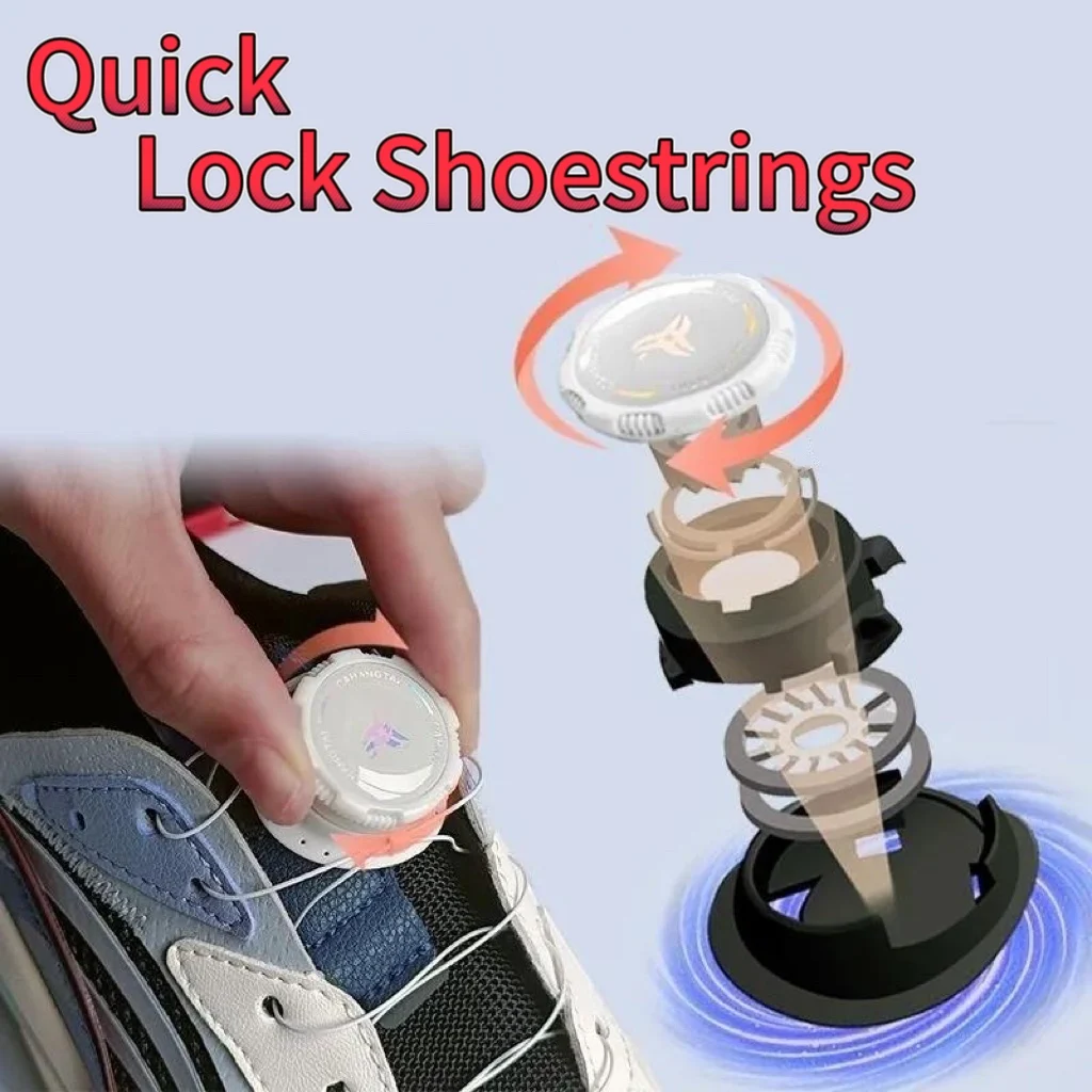 Sneaker Shoes Laces Elastic Swivel Automatic Buckle Rope Sneaker Shoelaces For No Tie Shoe Laces Quick Lock Shoestrings Sneakers