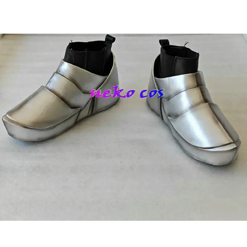 nekocos nekocos Rider Saber Dragonic Knight botas plateadas Cosplay zapatos de disfraz EVA y traje de buceo tela suave y duradera