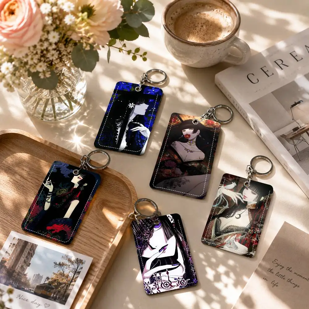 Portatarjetas con personajes de Anime X-XxxHOLiC Yuko Ichihara, adecuado para tarjetas bancarias, tarjetas de autobús y metro, funda para tarjetas, portatarjetas, llavero