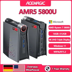 ACEMAGICIAN [Gaming PC] Ryzen Mini PC AMD Ryzen 7 5800U(up to 4.3Ghz) 16GB DDR4 512GB NVME SSD Mini Desktop Computer RGB Lights