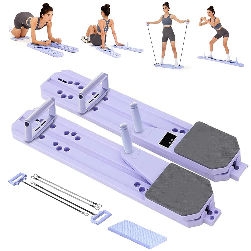 Set de Pilates Portátil - Tabla de Pilates Multifuncional, Equipo de Pilates, Máquina de Esquí Dividida, Dispositivo de Entrenamiento Muscular