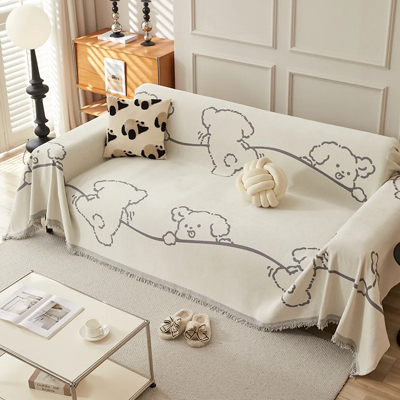 Universal Four Seasons Chenille Sofa Cover Slipcover Ins Style Anti-cat Scratching Double-sided Usable Anti-slip Sofa Cushion
