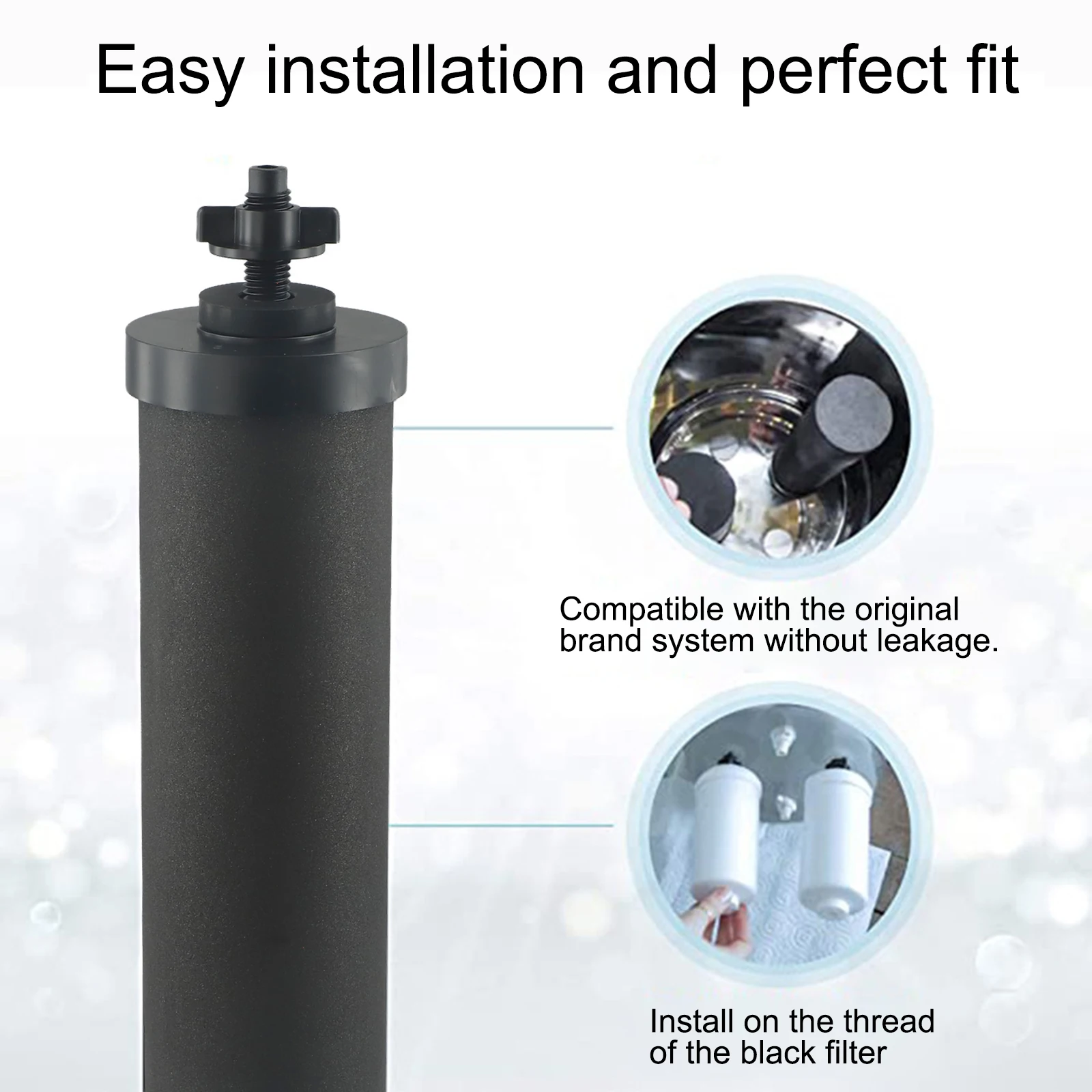 Activated Carbon Water Filter Element 2.25x9.75 Inch Coconut Shell For Outdoor Camping Hiking Purification Replacement Parts