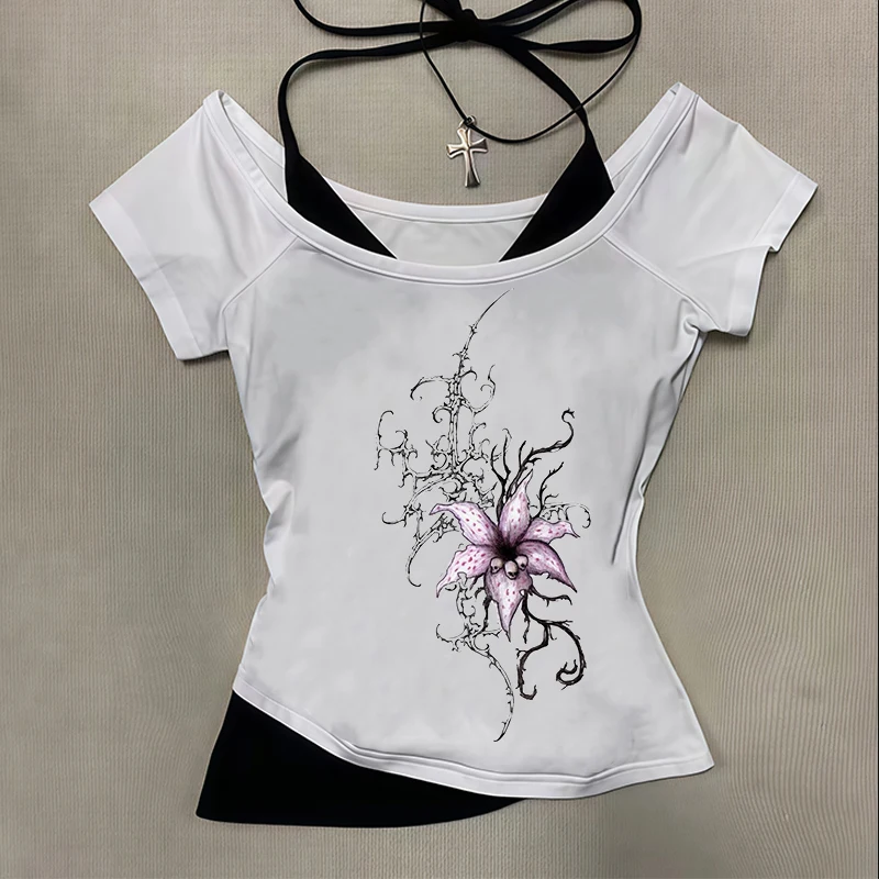 

2025 Spring/Summer Cross disciplinary New Fashionable Printed Slim Fit Multi functional Street Personalized Spicy Girl Tank Top