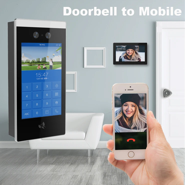 Android 10 IP apartment intercom smartlife app monitor face recognition unlock smart home intelligent building system