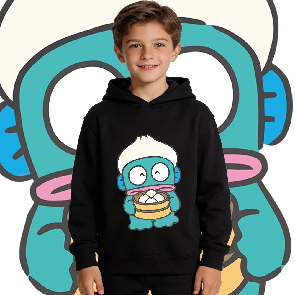 

Флисовая толстовка с принтом Hangyodon Food Fiesta для мальчиков и девочек, теплый осенне-зимний утепленный пуловер, детская повседневная толстовка