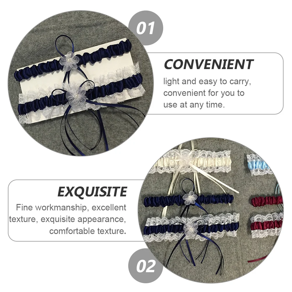 

1Pair Bridal Garters Bowknot Belt Adjustable Socks Leg Rings Decorative Sock Garters for Wedding Dance Fashion Street