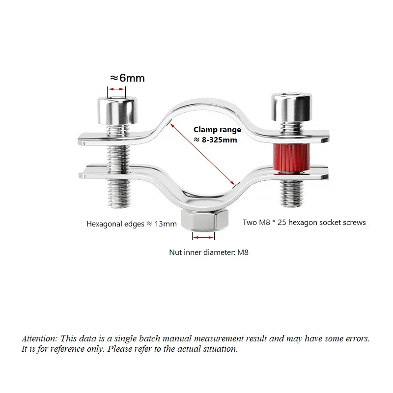 304 الفولاذ المقاوم للصدأ الأنابيب الثابتة قوس لحام الجوز المشبك مشبك أنابيب #2